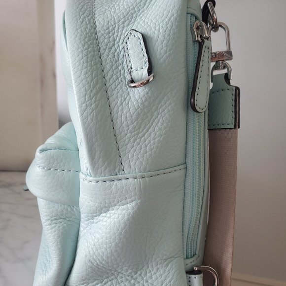 Michael Kors Pebbled Leather Aqua Blue Mini Backpack - Picture 6 of 8